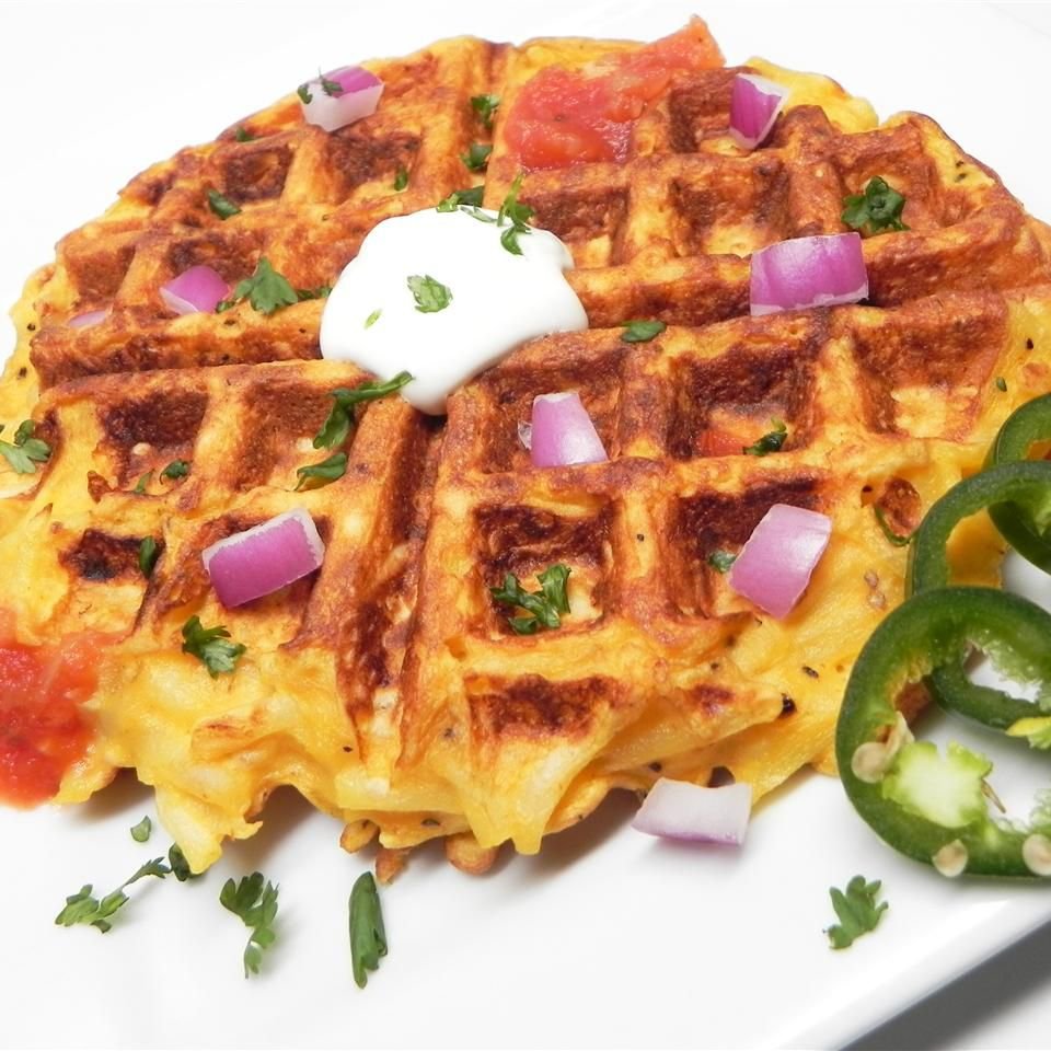 Kitchen Sink Hash Brown and Egg Waffle