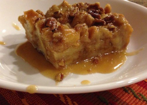 Bread Pudding with Praline Sauce