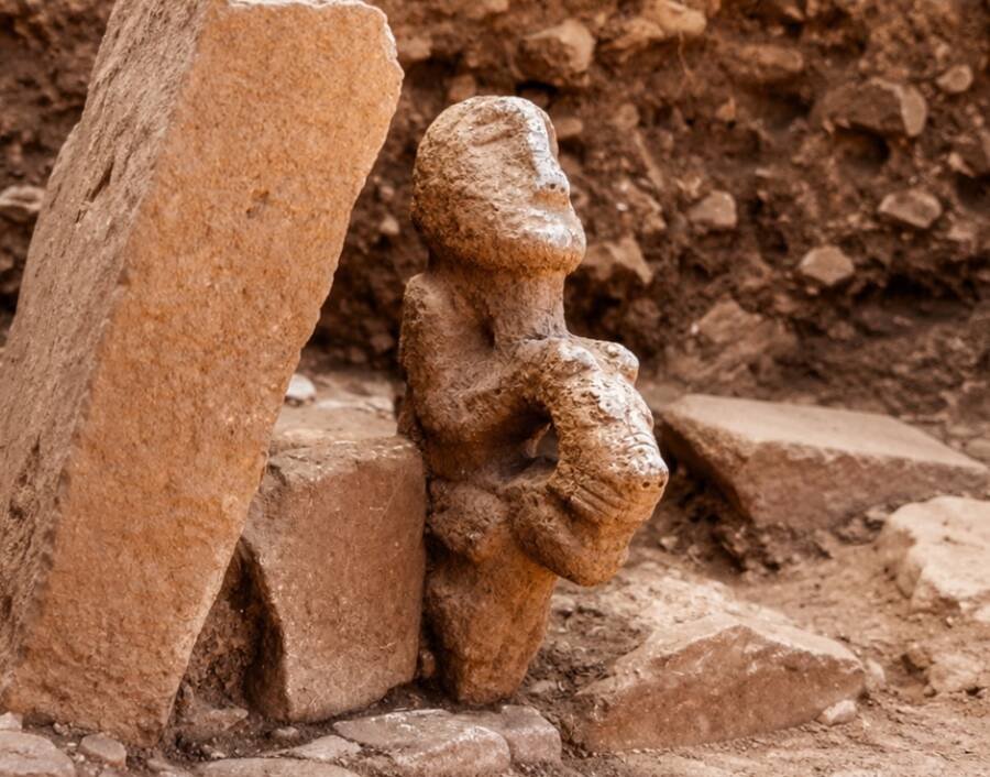 Archaeologists In Turkey Just Uncovered An 11,000-Year-Old Statue Of A Man Riding On The Back Of A Snarling Leopard