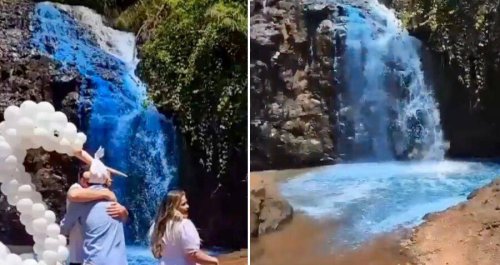 Couple Dyes Waterfall Blue For Gender Reveal Party — And Contaminates A Drought-Stricken Town’s Water Supply