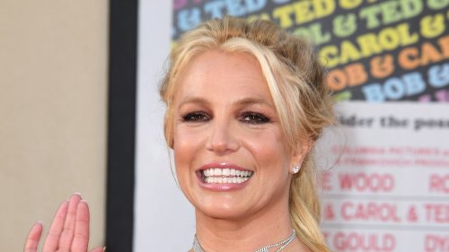 Britney Spears Loaded Her Short, Neutral Manicure with 3D Gemstones — See Photos