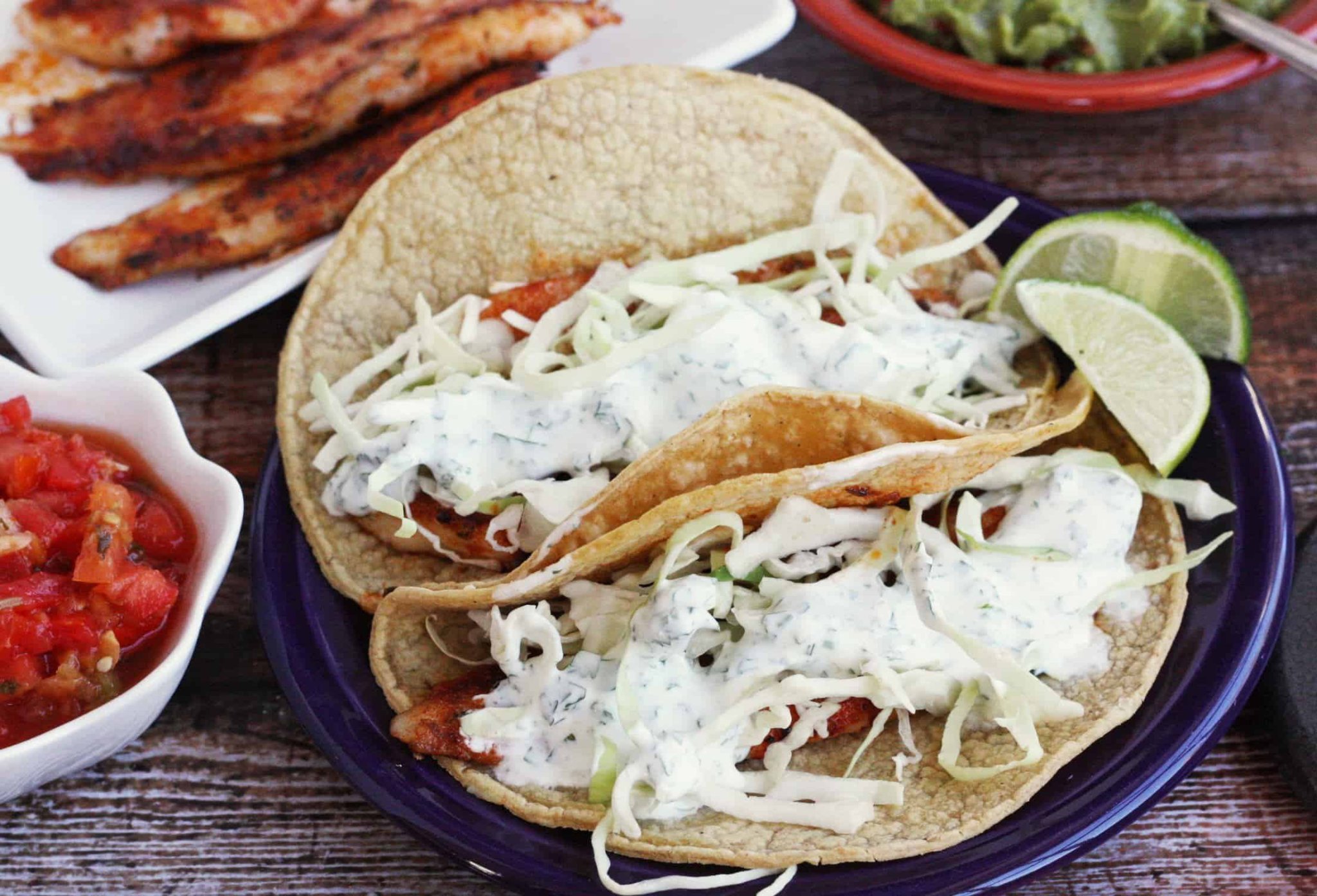 Fish Tacos with Cilantro-Lime Cream