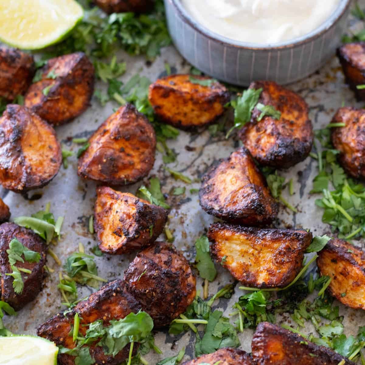 Mexican Potatoes with Lime & Cilantro (Oven or Air Fryer)