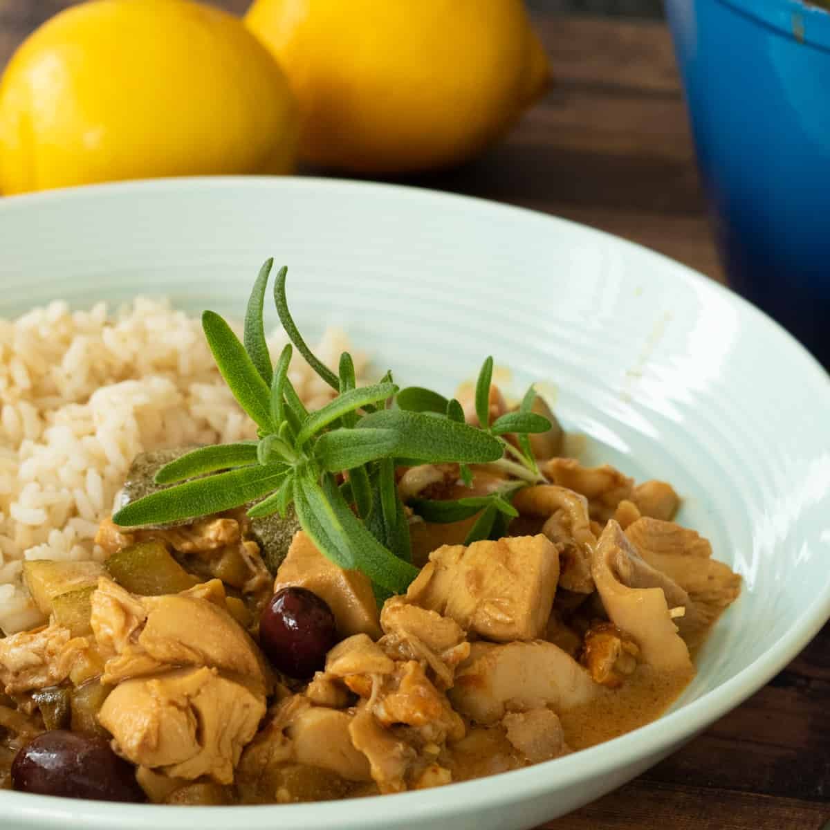 Easy Spanish Chicken Stew with Lemon, Rosemary & Olives