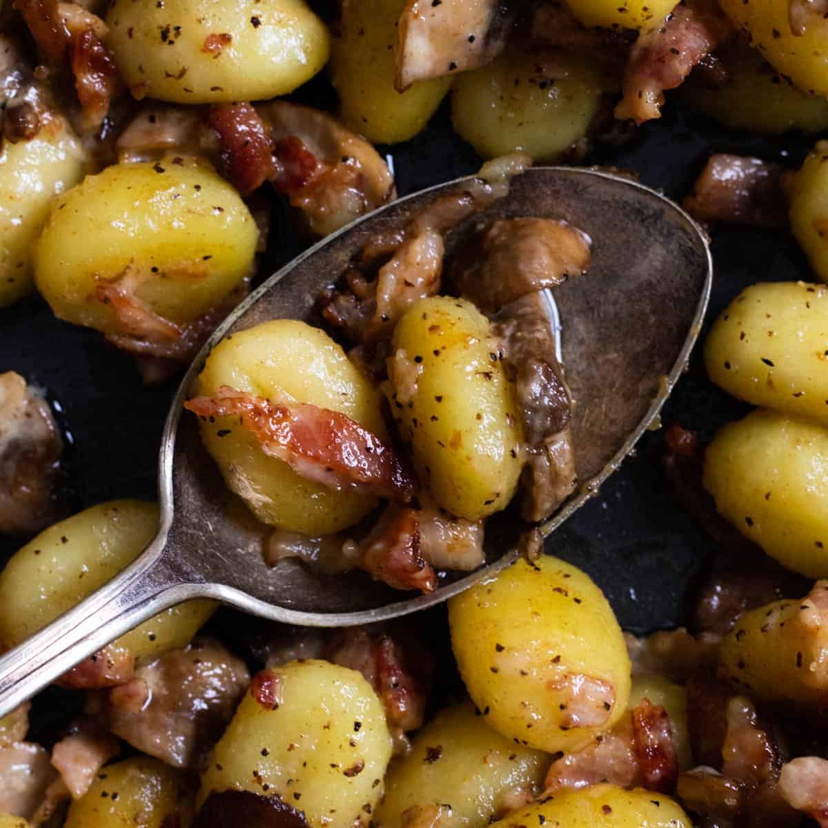 Gnocchi with Bacon & Mushrooms