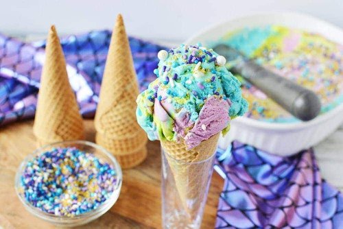 Homemade Mermaid Ice Cream