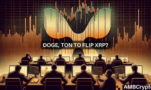 Will XRP lose its top 10 spot as Dogecoin, TON close in?