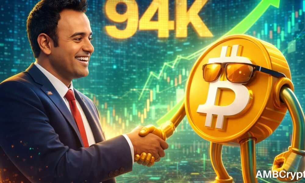 Bitcoin nears $95K as Strive adds $100mln – Can BTC hold this momentum?