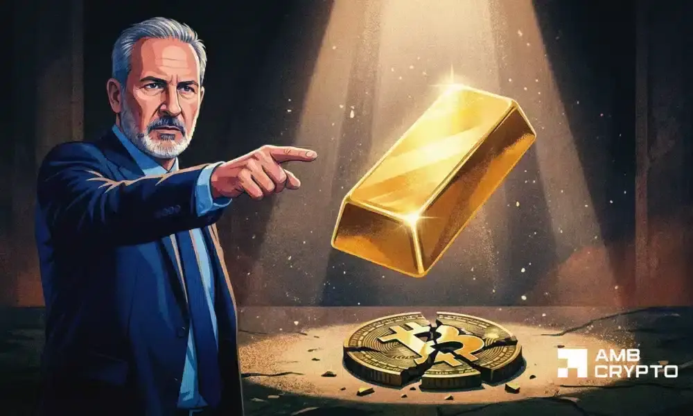 ‘Gold is up $50, Bitcoin is down 4%’ – Peter Schiff highlights the rift between crypto and TradFi