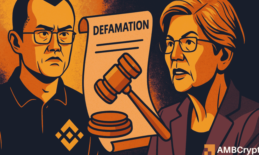 CZ threatens defamation suit against Sen. Elizabeth Warren