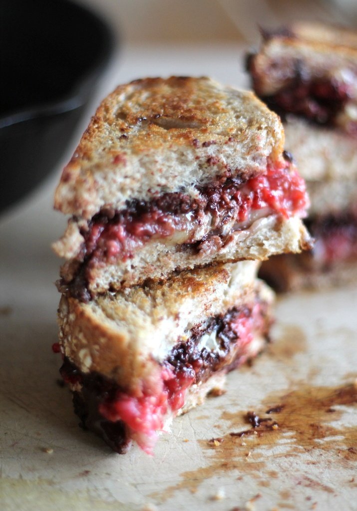 Dark Chocolate, Raspberry, and Brie Grilled Cheese - Ambitious Kitchen