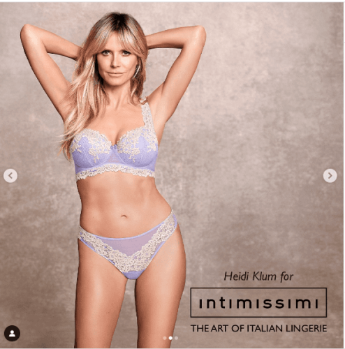 Heidi Klum doesn't care what you think. She's posing in lingerie with her kid anyway