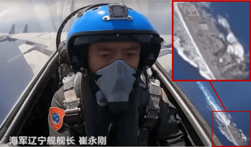 Video: Chinese fighter pilot flies over US destroyer; takes selfie