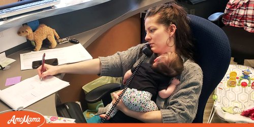 Mother Works with Baby in Her Arms, Unaware Her Boss Is Watching
