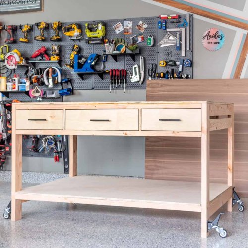 How To Build An Easy DIY Workbench With Storage