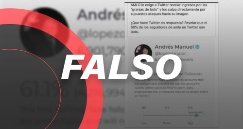 Es falso que Twitter publicara un informe sobre 'bots' que siguen a AMLO