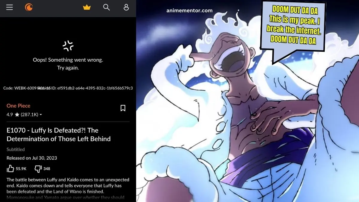 One Piece 1071 Crunchyroll One Piece Episode 1071 Creates Anime History as Gear 5 Reveal Crashes Crunchyroll, Aniwatch and More | Flipboard