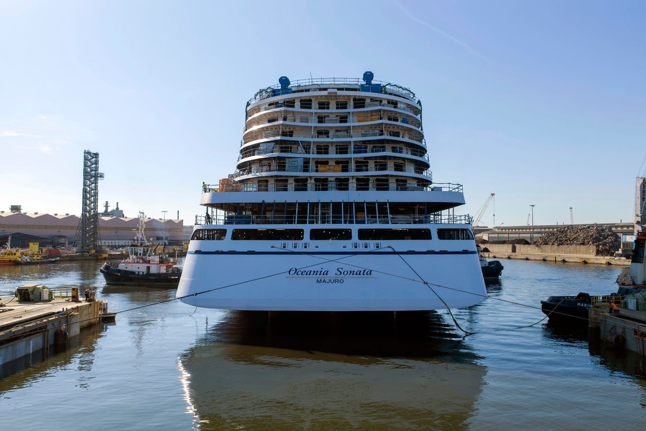First look as new Oceania Sonata cruise ship floats out
