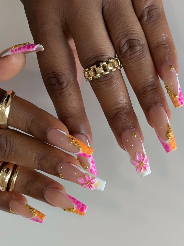 15 Stunning Coffin Nail Ideas Ranging From 3D Florals to Chrome Ombrés