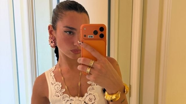 Dua Lipa’s Balmain Cutout Dress Comes With a Lacy Fleur du Mal Bra Peek