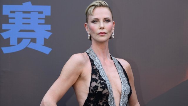 Charlize Theron’s Plunging Givenchy Lace Dress Couldn’t Be More See-Through