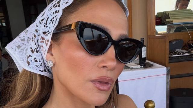 Jennifer Lopez Nearly Spills Out of Plunging Dolce & Gabbana Satin Bra