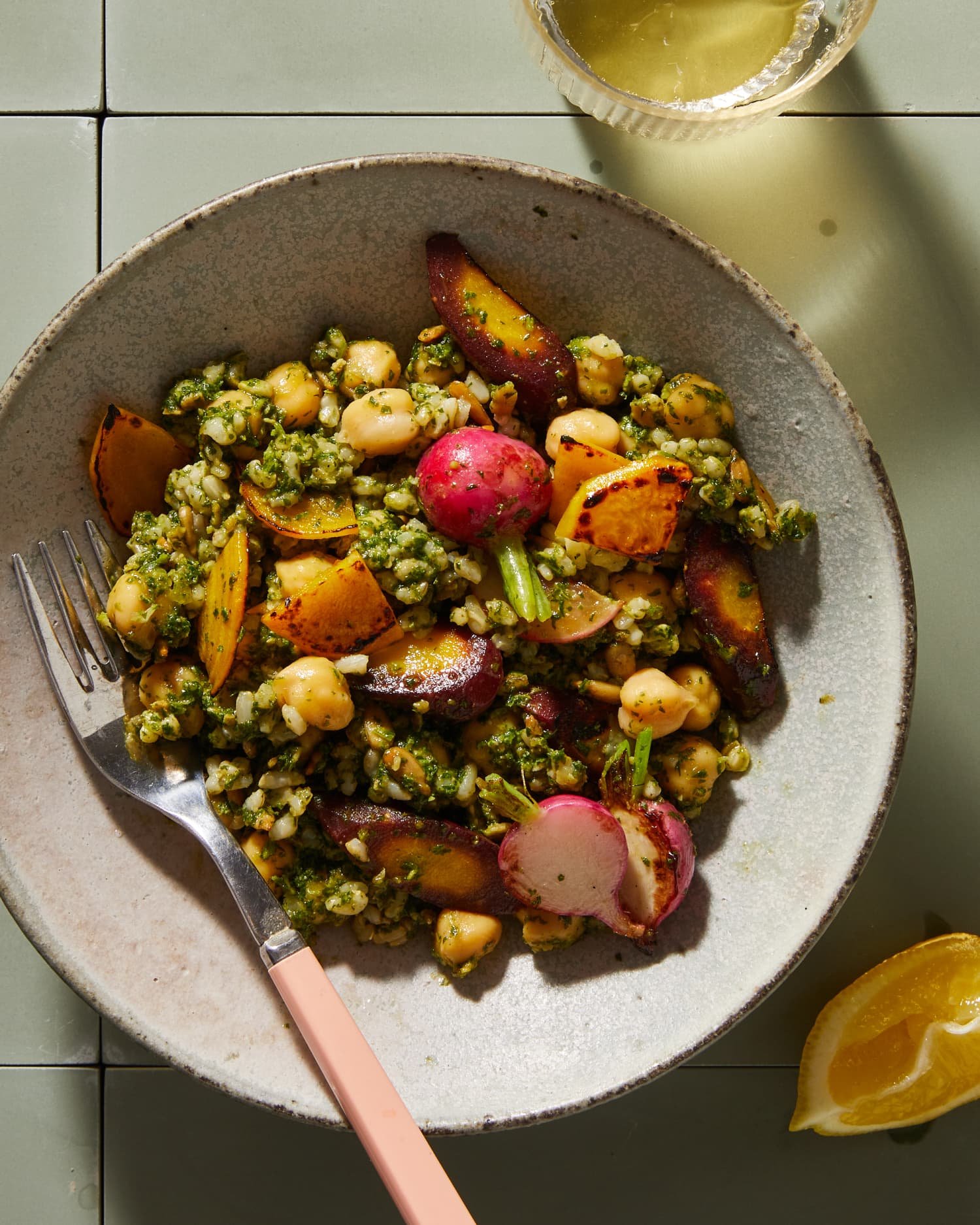 The Tastiest Way to Use Up All Your Greens: Pesto Grain Salad