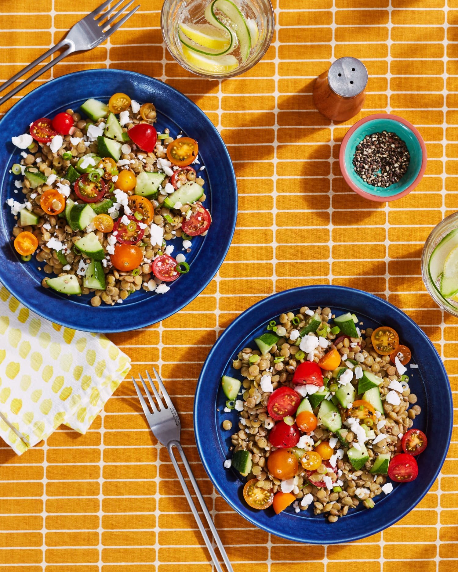 Marinated Lentils and Dairy-Free Feta Crumbles Star in This Fresh, Flavor-Packed Salad