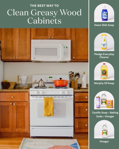 We Tried 5 Methods to Clean Greasy Wood Cabinets — And the Winner Is Ridiculously Effective