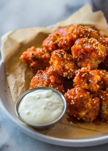 I Could Eat a Whole Plate of These Sweet & Spicy Cauliflower Bites