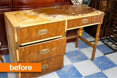 Before & After: A Damaged Desk Gets a Dramatic Change