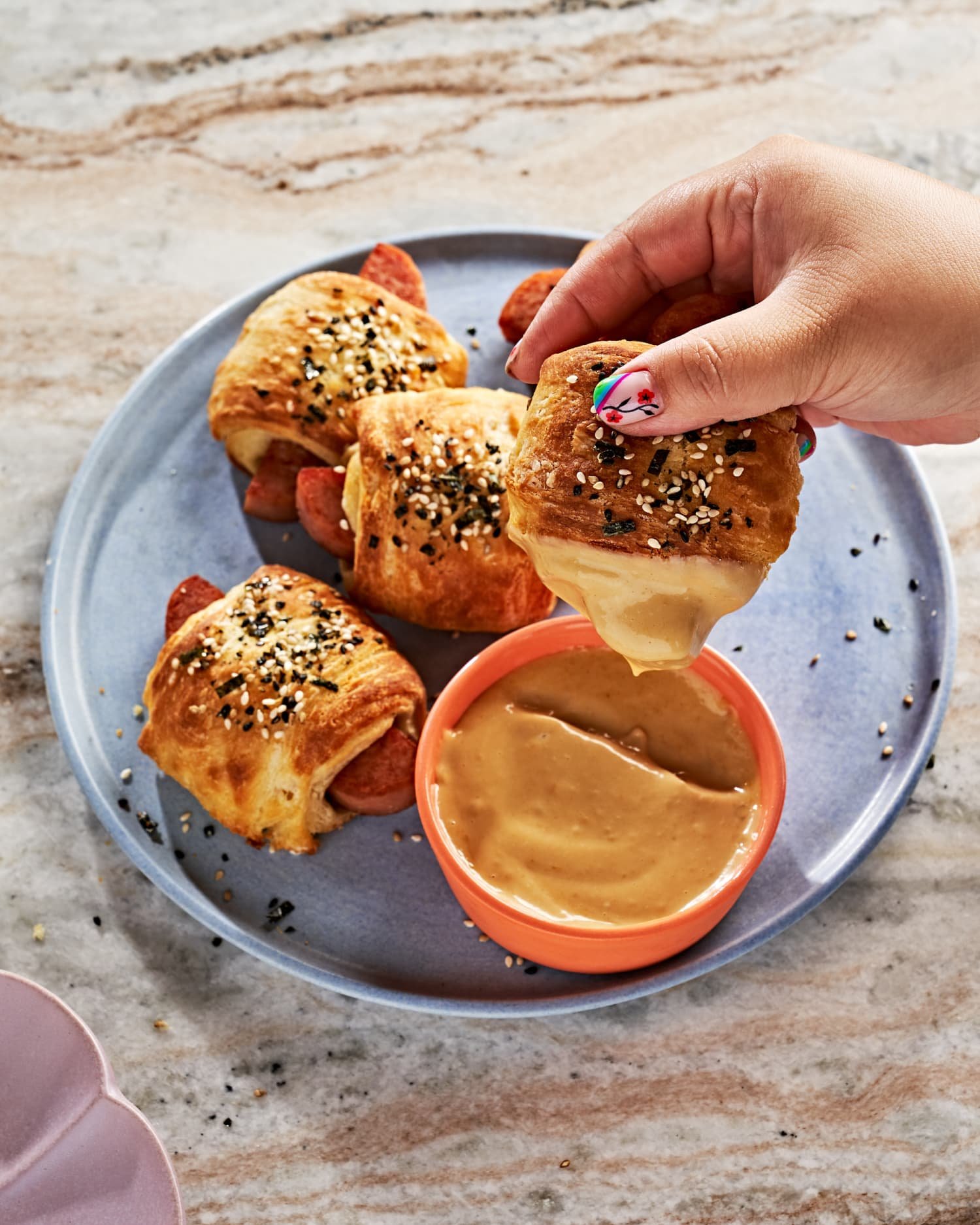 SPAM in Biscuit Blankets with Creamy Honey Mustard Dip