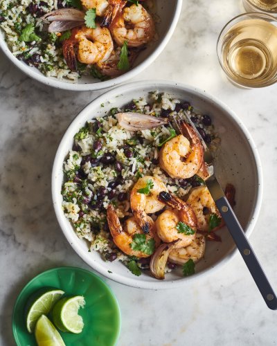 This Versatile Sheet Pan Shrimp Is Perfect for Weeknights (I Serve It with Garlicky Cilantro Rice)