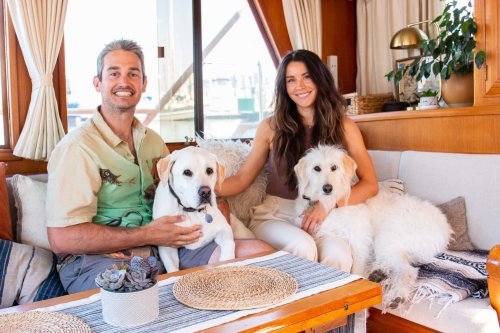 A Couple (and Their Two Dogs!) Call This 43-Foot-Long Boat Home