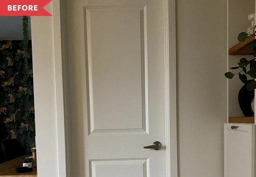 Before and After: A $30 Redo Turns a Boring White Door into a Work of Art