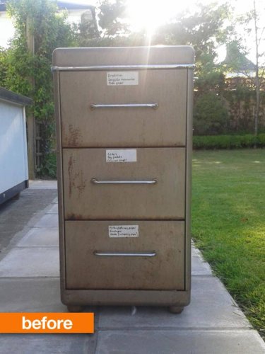 Before & After: Rusty Filing Cabinet Makeover