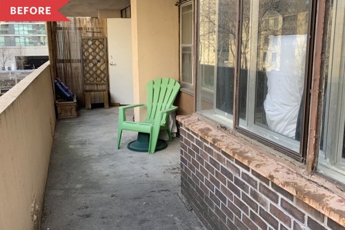 Before and After: She Turned Her Bare Balcony into a Cozy Lounge with IKEA Tiles