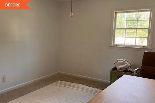Before and After: A Dingy Spare Bedroom Gets Transformed into a Bright, Airy Home Office