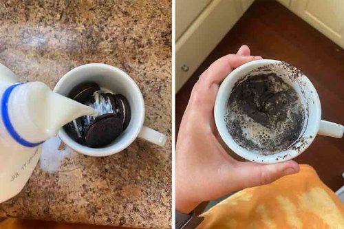 This Magical 2-Ingredient, 2-Minute Oreo Mug Cake Looks Weird, but It Tastes Like a Dream