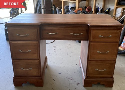Before and After: A Dated Desk Is Transformed into a Functional Kitchen Island