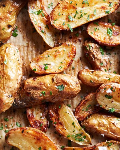 Extra-Crispy Garlic Butter Roasted Potatoes Will Be Your New Go-To Side