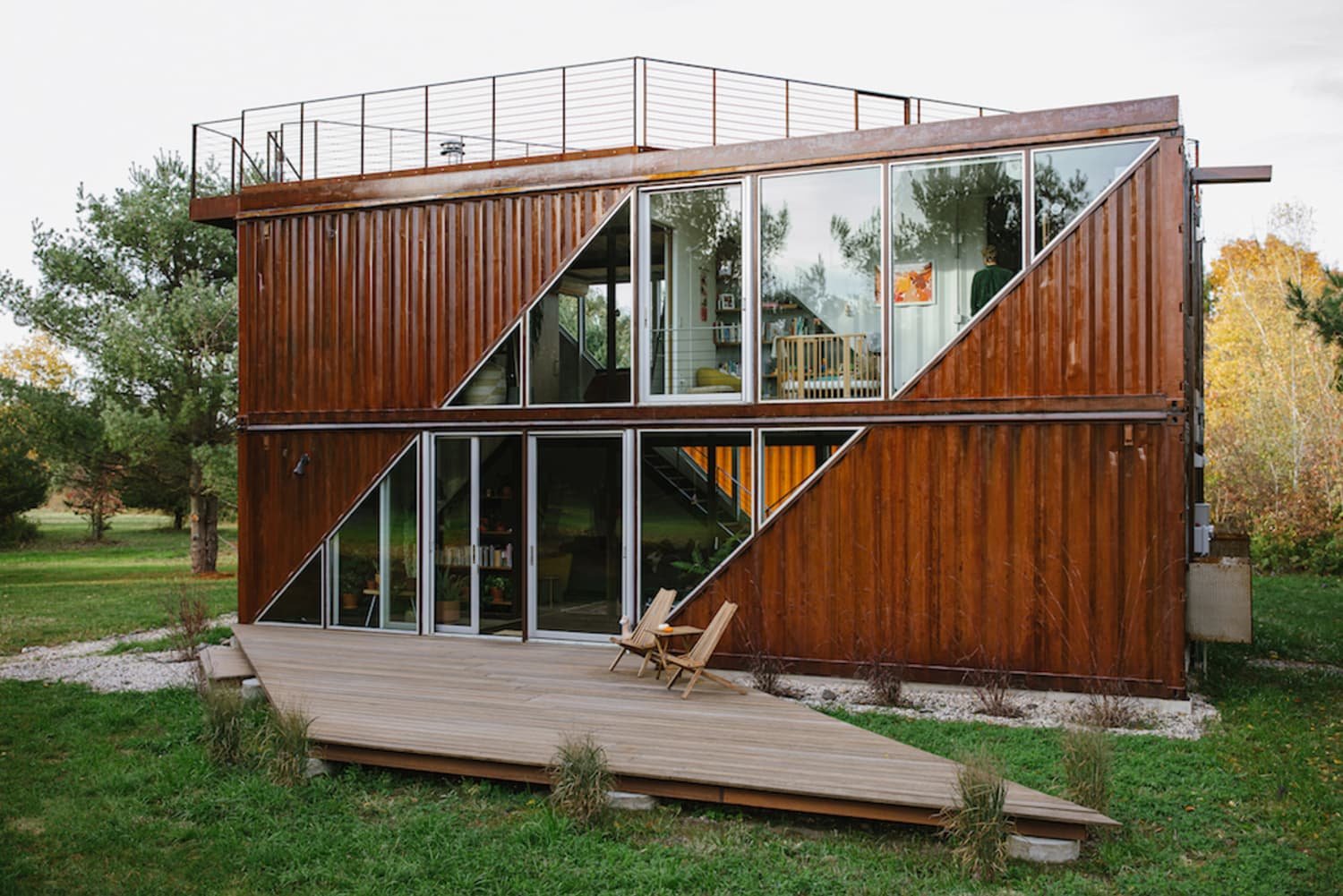 Inside a Whimsical Two-Story Home Built From Shipping Containers