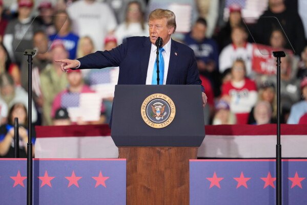 Image from AP's coverage: Trump touts his power at Kentucky rally to energize voters ahead of midterm elections