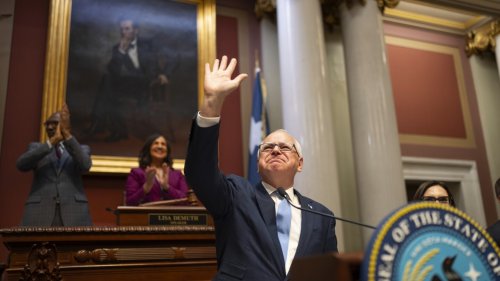 Gov. Tim Walz pledges to protect Minnesota from the 'chaos' he says Trump has unleashed on the world