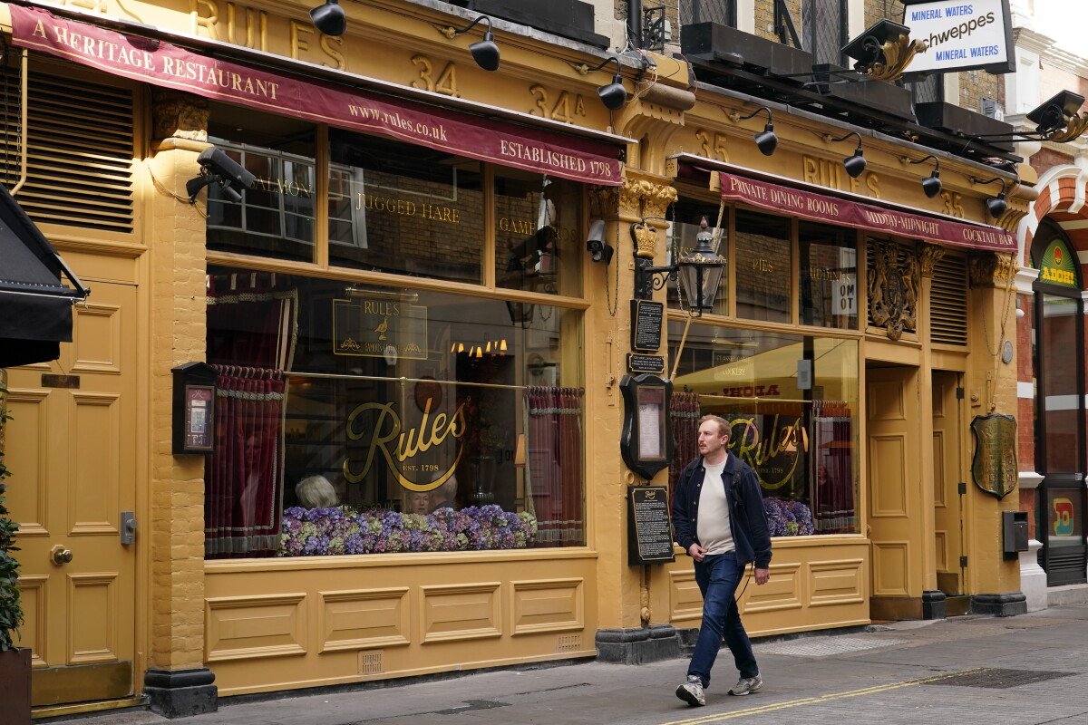 Image from AP's coverage: The building housing London's oldest restaurant has been donated to a conservation charity