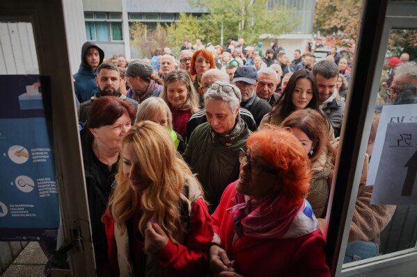 Image from AP's coverage: Serbia holds a parliamentary election as populist Vucic faces protesting students