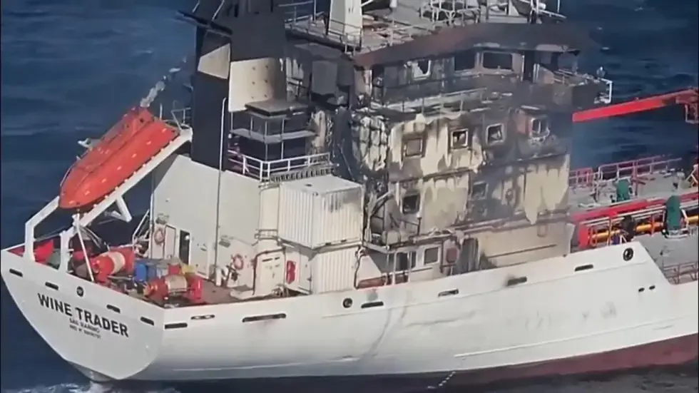 Image from AP's coverage: Drone strikes in the Black Sea raise fears of Russian escalation to test NATO's response