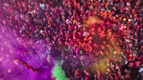 India celebrates Holi, the Hindu festival of color, marking the reawakening of spring