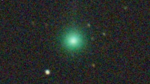 A green comet likely is breaking apart and won't be visible to the naked eye