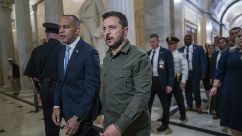 Zelenskyy makes his case at the U.S. Capitol for more war aid as Republican support softens.
